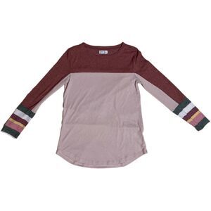 Maurices 24/7 Women’s Stripe Colorblock Light Knit Long Sleeve Tee Size S